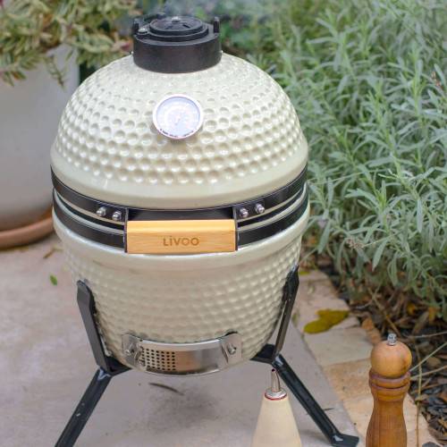 Livoo - Barbecue céramique KAMADO Champagne - Imagen 4