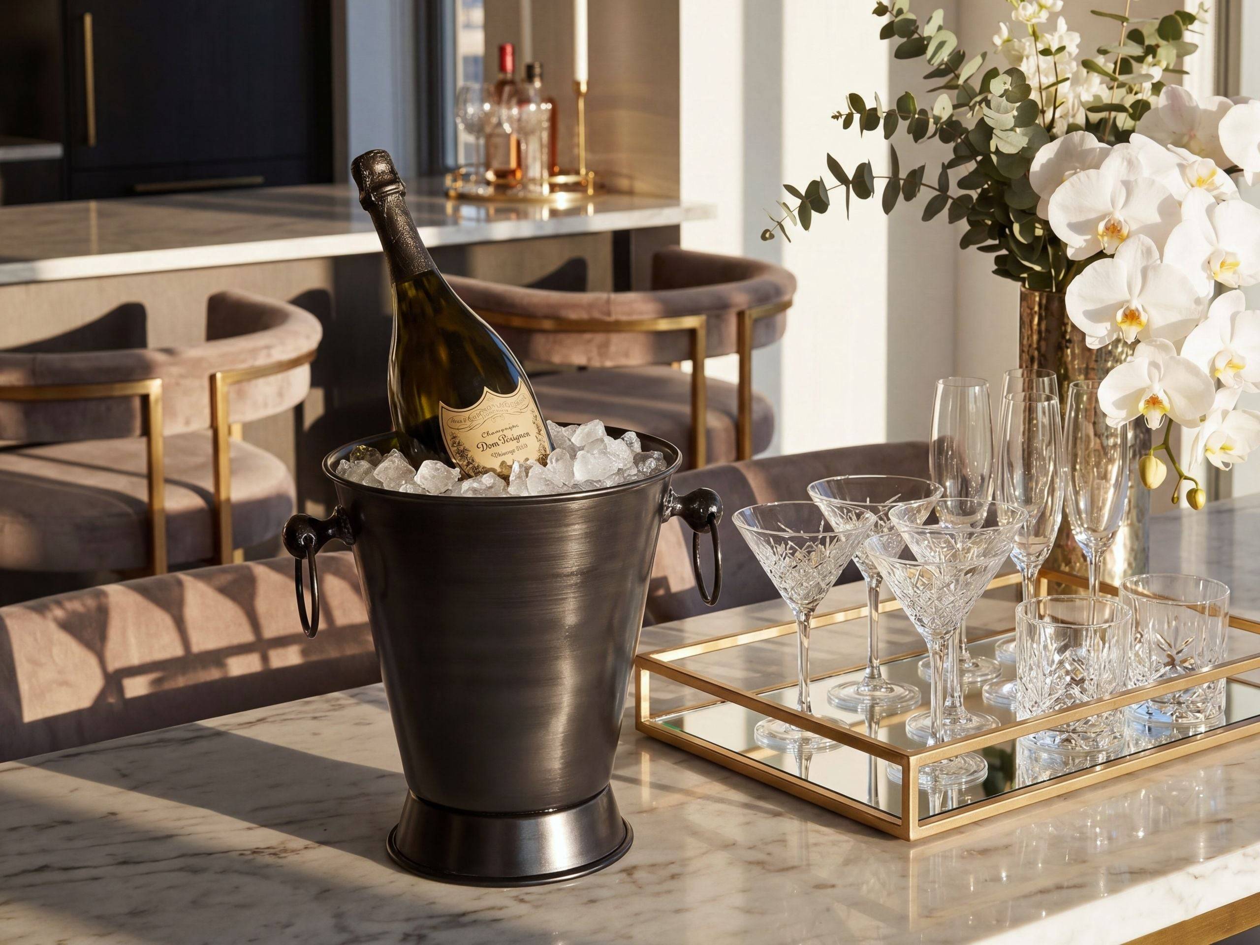 Beliani - Seau à glace Aluminium Argenté BIRMA - 25x25x29- Beliani