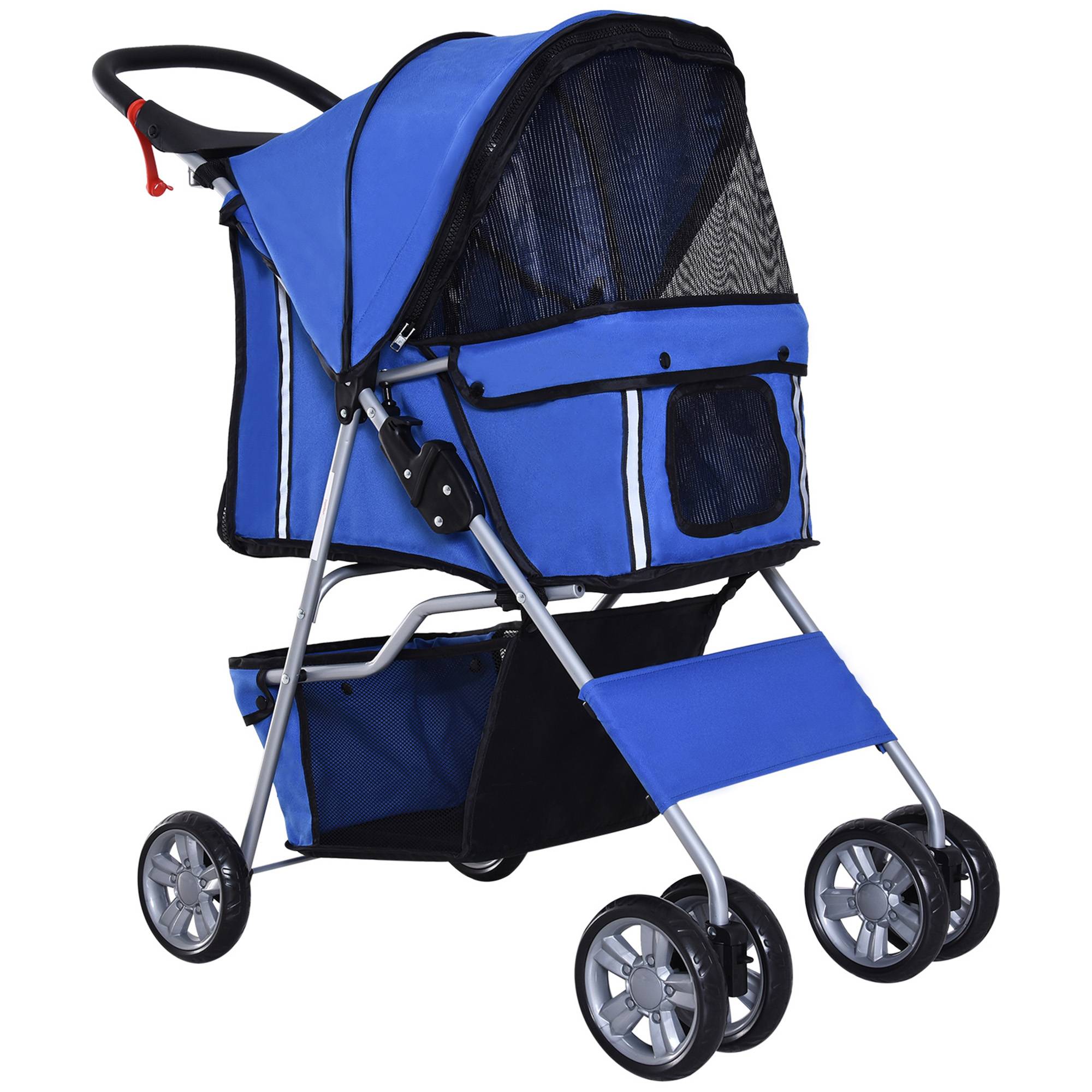 Poussette pour chien tissu Oxford bleu 75 x 45 x 97 cm - PANGIVO - Image 1