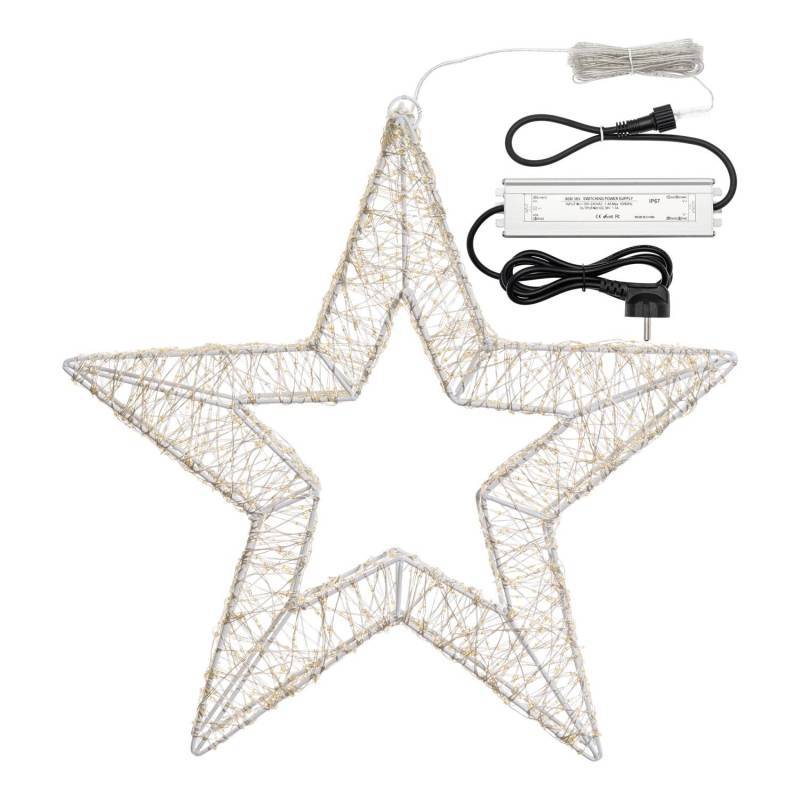 Lotti - étoile lumineuse à LED 3D Ø55cm métal blanc 2000 MicroLED FlashLED Diamond IP44 Lotti - Imagen 7