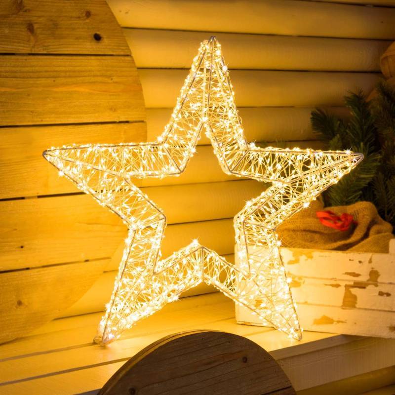 Lotti - étoile lumineuse à LED 3D Ø55cm métal blanc 2000 MicroLED FlashLED Diamond IP44 Lotti - Imagen 1