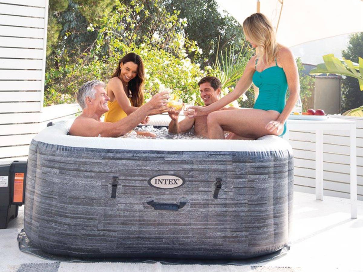 Spa gonflable PureSpa Ardoise carré Bulles 4 places - Intex - Image 4