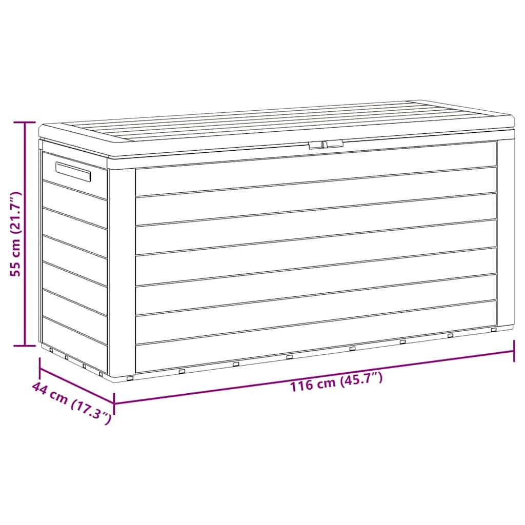 Grand Coffre de Rangement Extérieur Polypropylène 290L pour Jardin Terrasse Anthracite 116x44x55 cm – ComfortXL Outdoor Living - Image 8