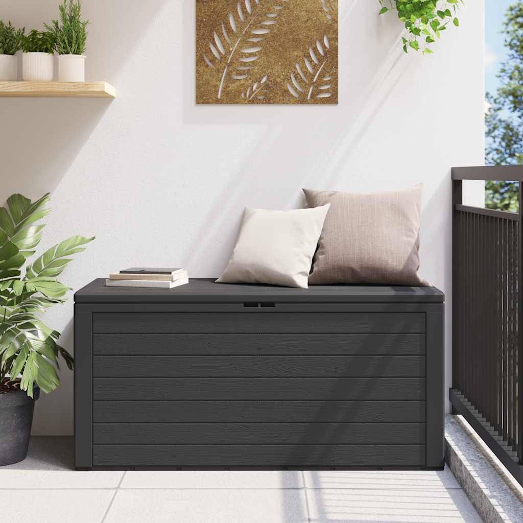 Grand Coffre de Rangement Extérieur Polypropylène 290L pour Jardin Terrasse Anthracite 116x44x55 cm – ComfortXL Outdoor Living