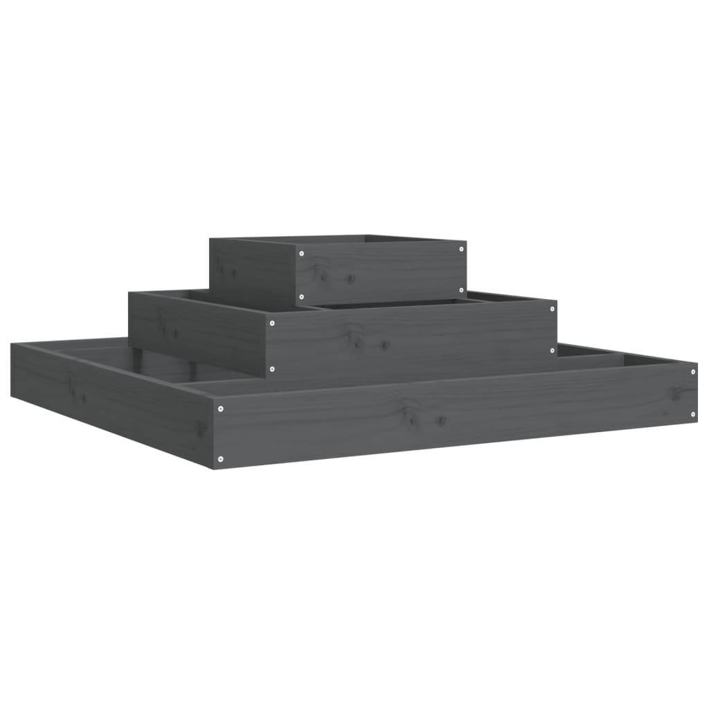 Maison Chic - Jardinière, Bac à fleurs, Pot de fleurs Gris 80x80x27 cm Bois massif de pin - Imagen 1