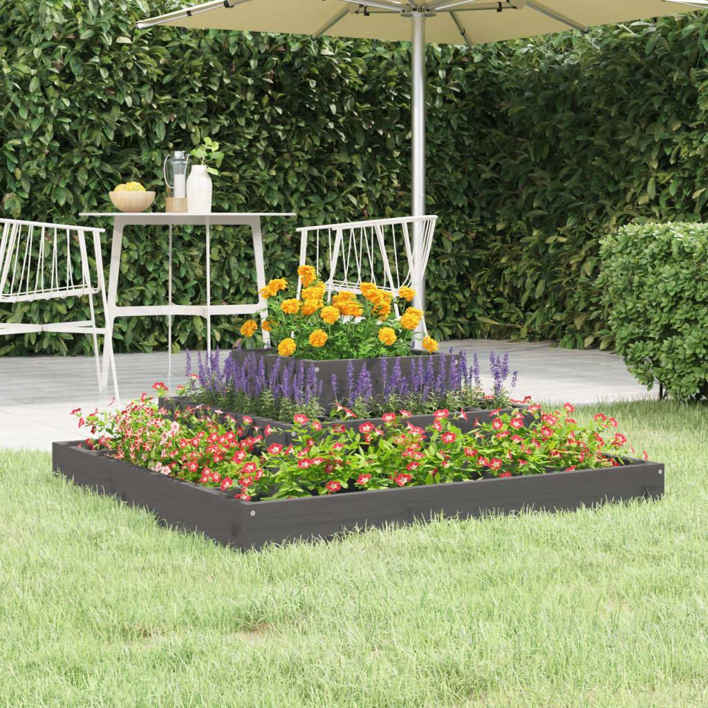 Maison Chic - Jardinière, Bac à fleurs, Pot de fleurs Gris 80x80x27 cm Bois massif de pin - Imagen 2