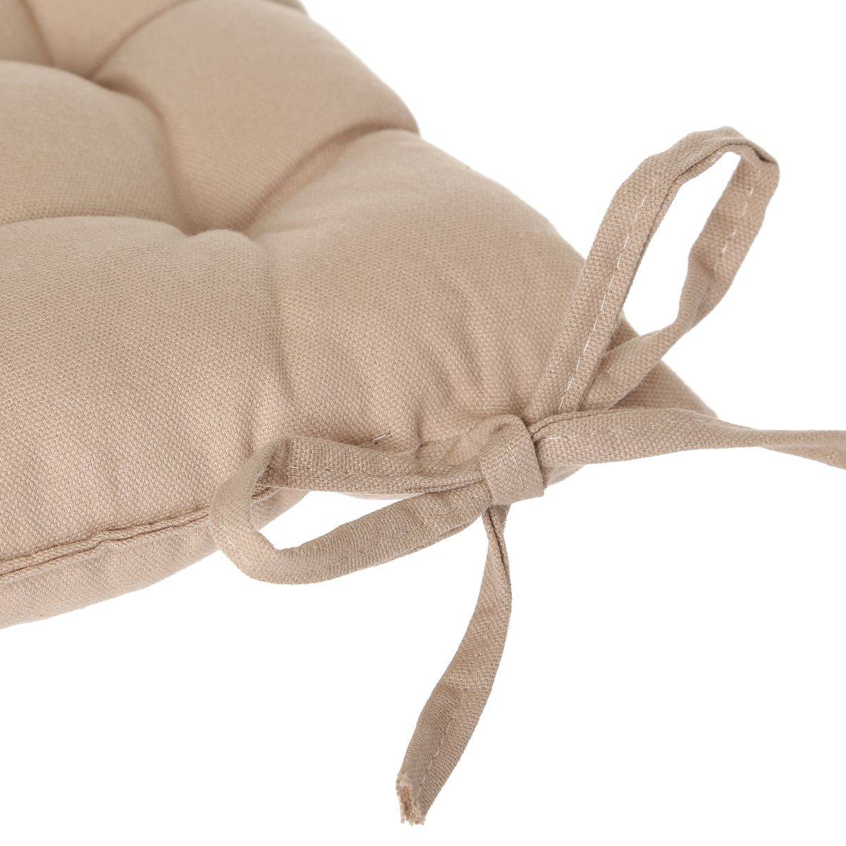 Lot de 4 Galettes de chaise en Coton Beige 38 x 38 cm - Imagen 2