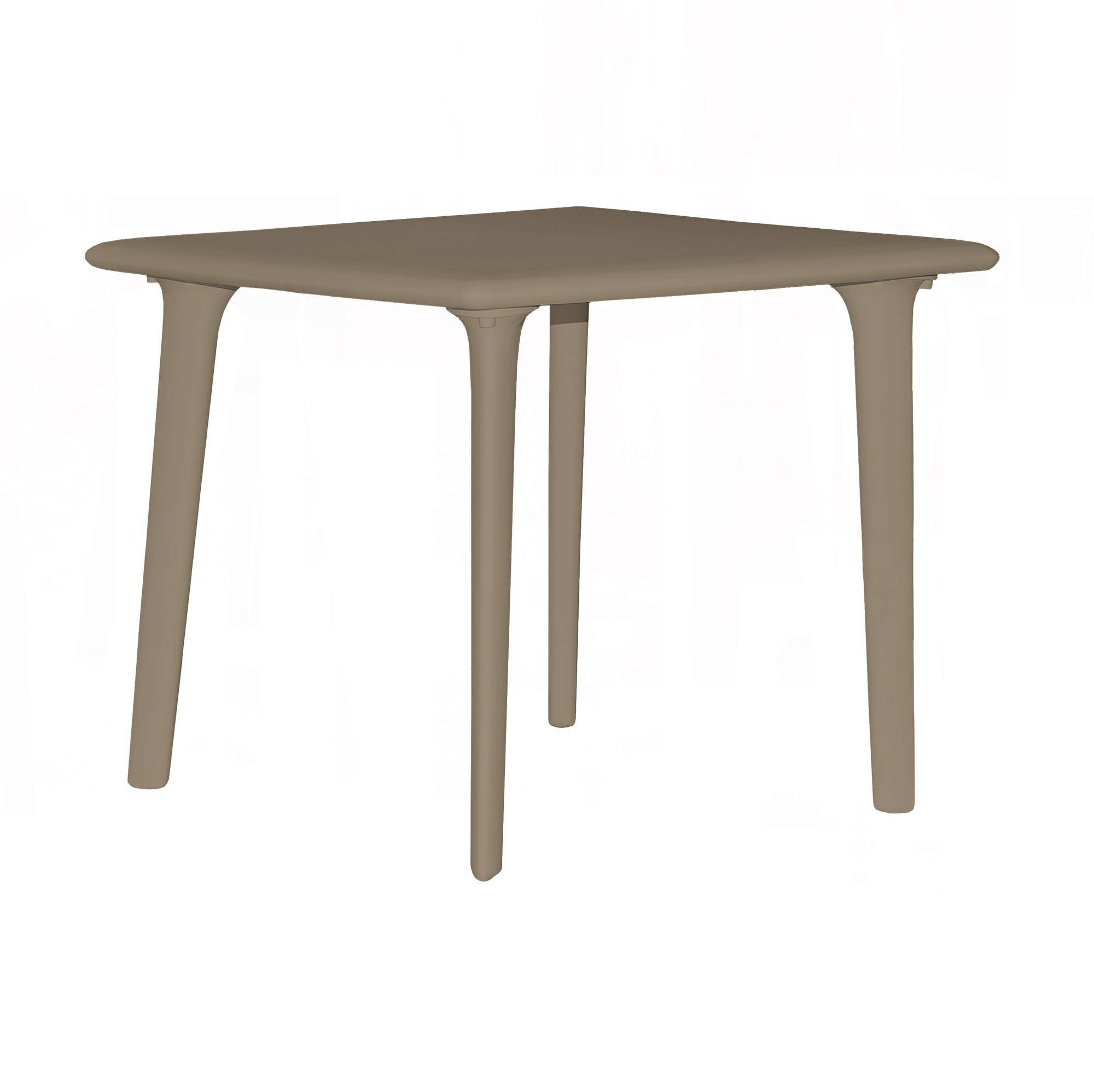 Table carrée 90x90 Dessa Resol plastique marron - Image 1