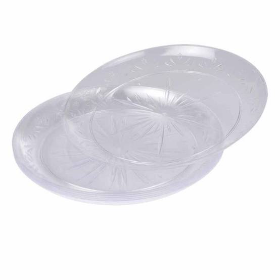 Lot de 6 Assiettes en Plastique Réutilisable "Lilia" 18cm Transparent