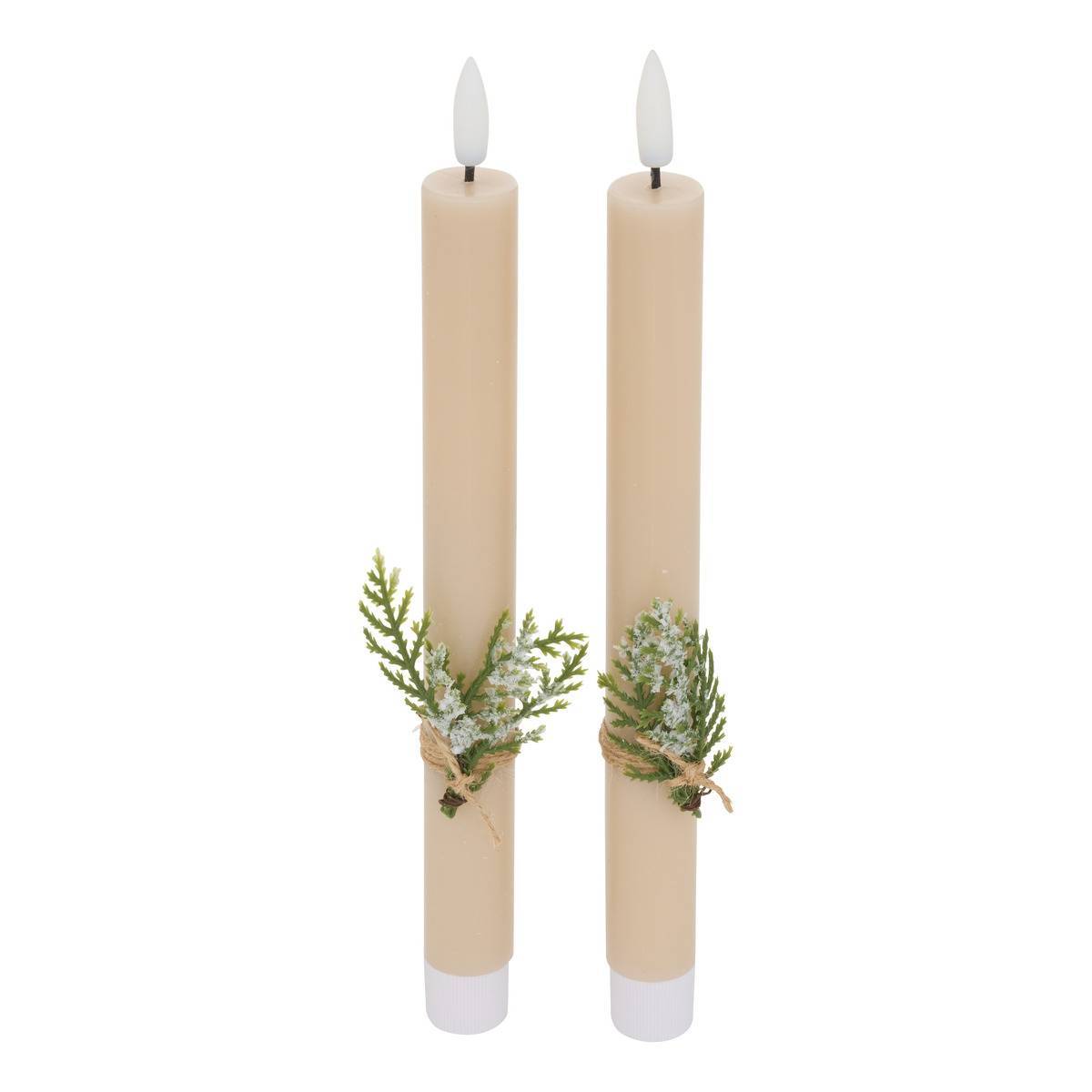 Atmosphera - Lot de 2 bougies LED Lupa bâton beige - Atmosphera Créateur d'intérieur - Image 2