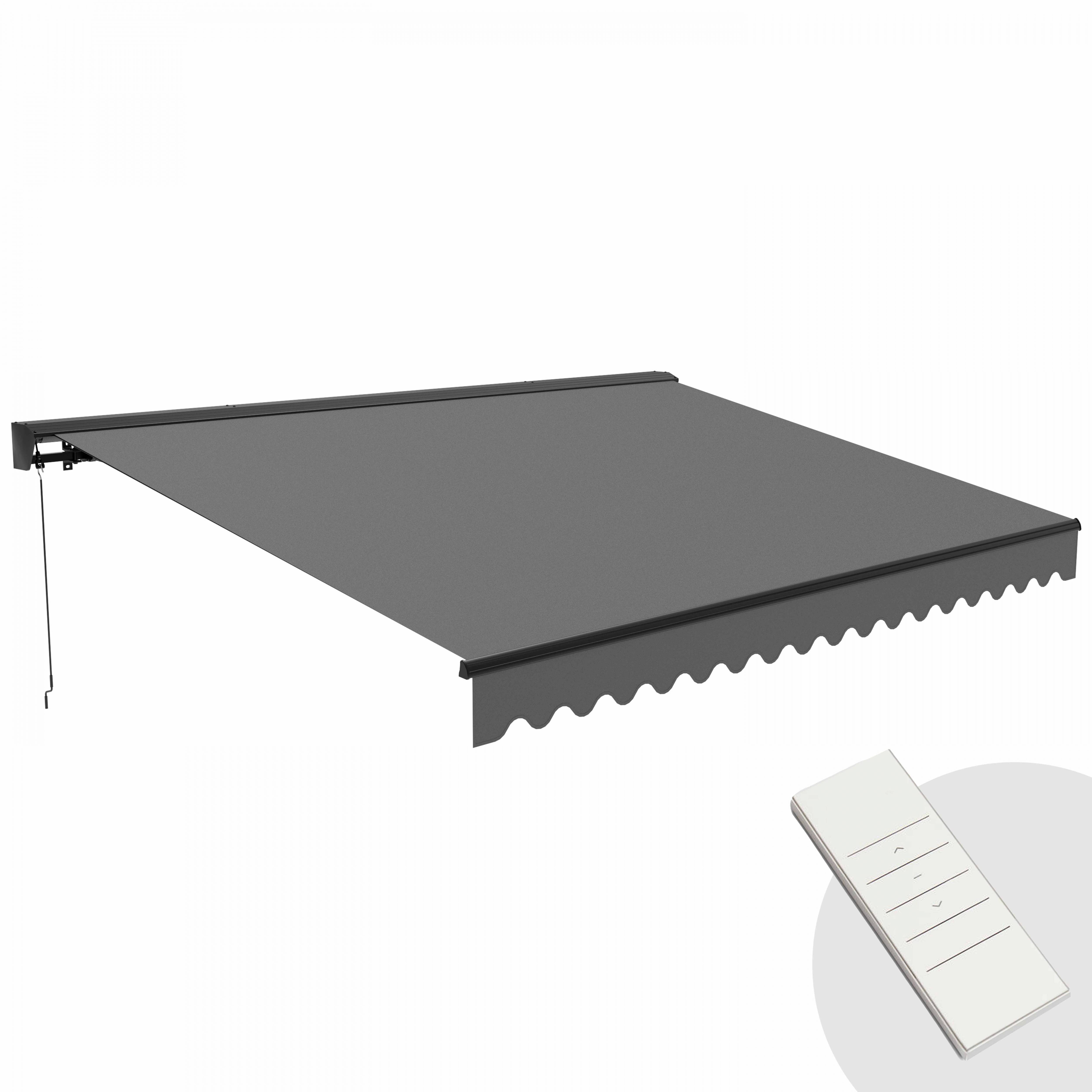 Oviala - Store banne électrique 4x3m en aluminium anthracite Ouessant - Oviala - Imagen 1
