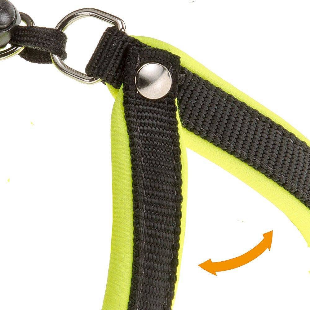 Ferplast - Ferplast Harnais ergonomique pour chiens AGILA FLUO 1, ajustement parfait, fermeture pratique avec lacet, rembourrage souple, A=B 32÷38 cm 15 mm Vert - Imagen 5