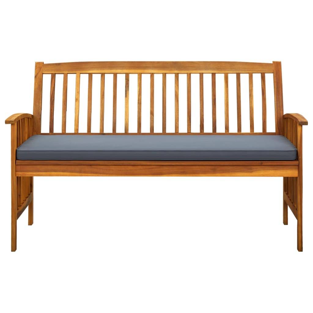 PANGIVO - Banc de jardin bois d'acacia naturel et gris foncé 147 x 64 x 90 cm - PANGIVO - Image 3
