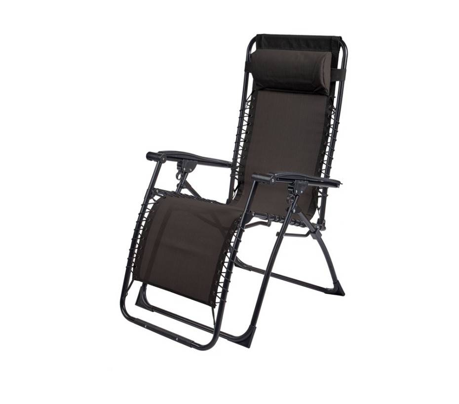 Ozalide - Lot de 2 fauteuils relax en acier  pliant  gris anthracite  PALAVAS - Imagen 3