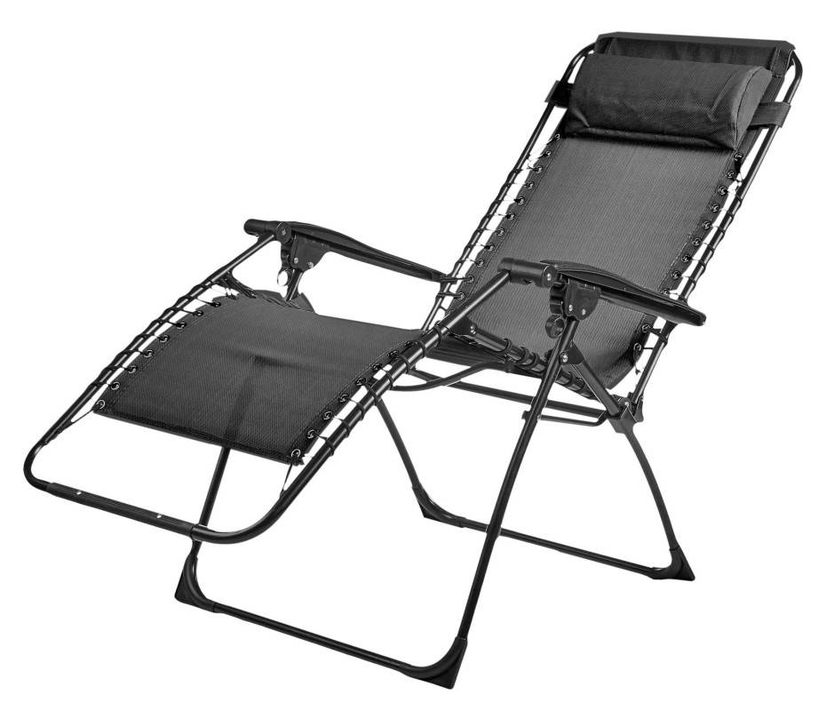 Ozalide - Lot de 2 fauteuils relax en acier  pliant  gris anthracite  PALAVAS - Imagen 2