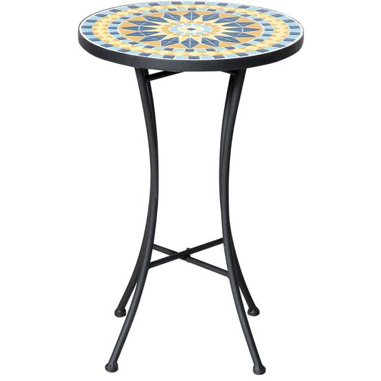 ComfortXL - Petite Table d'Appoint Jardin Acier Mosaïque Bleue Décorative Ø35.5cm - ComfortXL Outdoor Living - Image 2