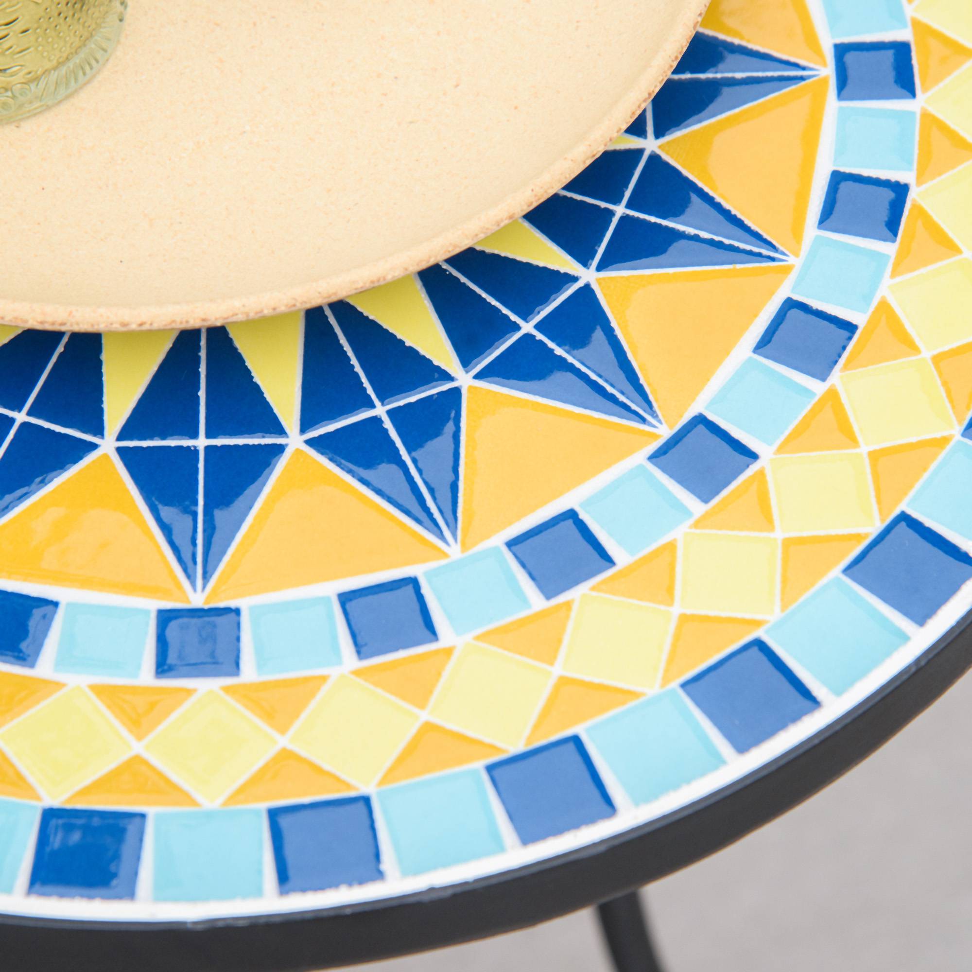 ComfortXL - Petite Table d'Appoint Jardin Acier Mosaïque Bleue Décorative Ø35.5cm - ComfortXL Outdoor Living - Image 9