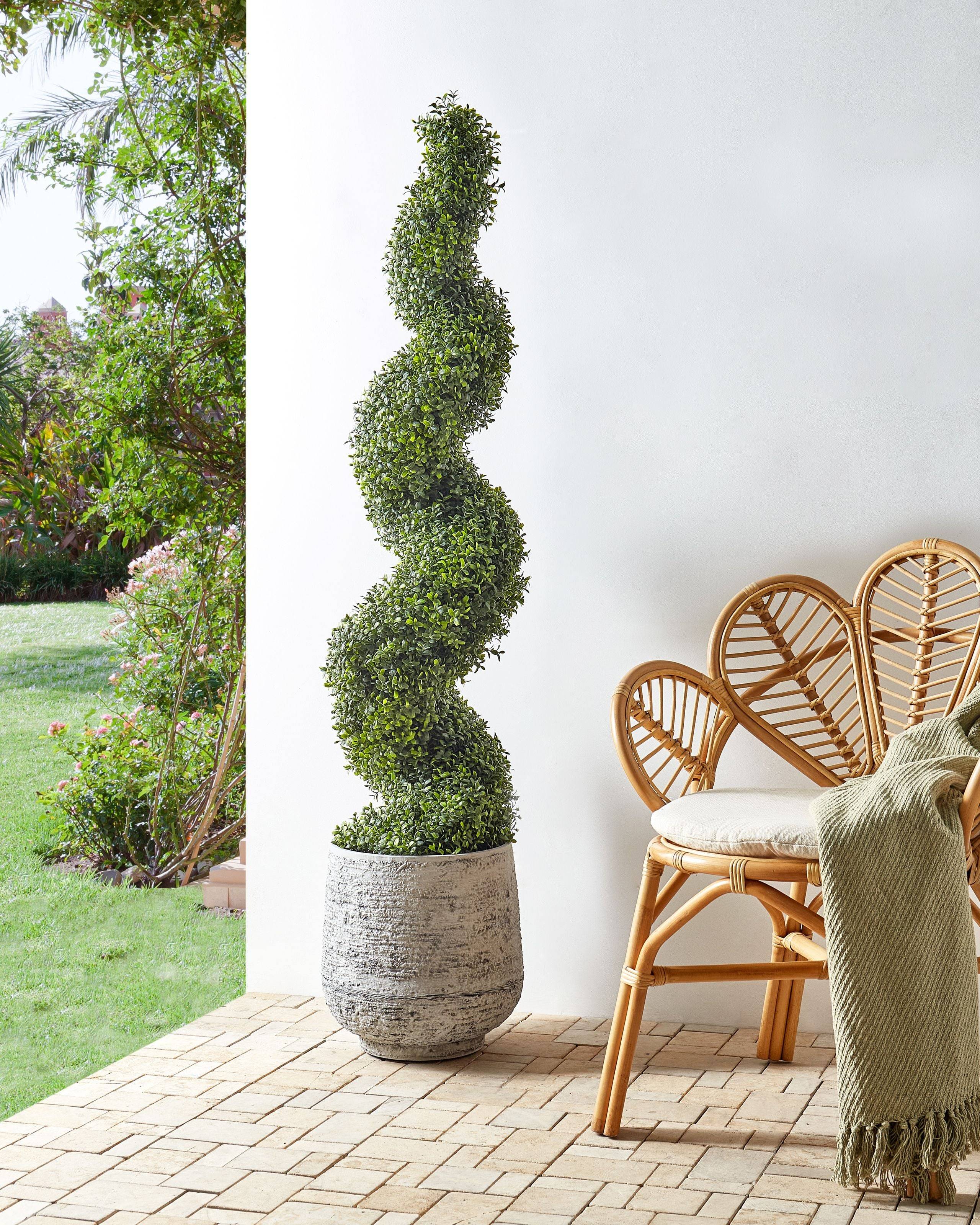 Beliani - Plante artificielle Matière synthétique Vert BUXUS SPIRAL TREE - 30x30x158- Beliani - Image 1
