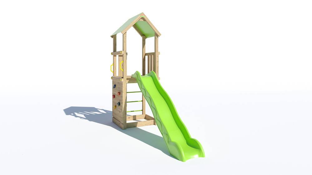 Trigano - Aire de jeux SUNNY-XPERIENCE - Tour toit plate-forme 1,2 m + toboggan + 1 mur d'escalade Trigano - Image 1