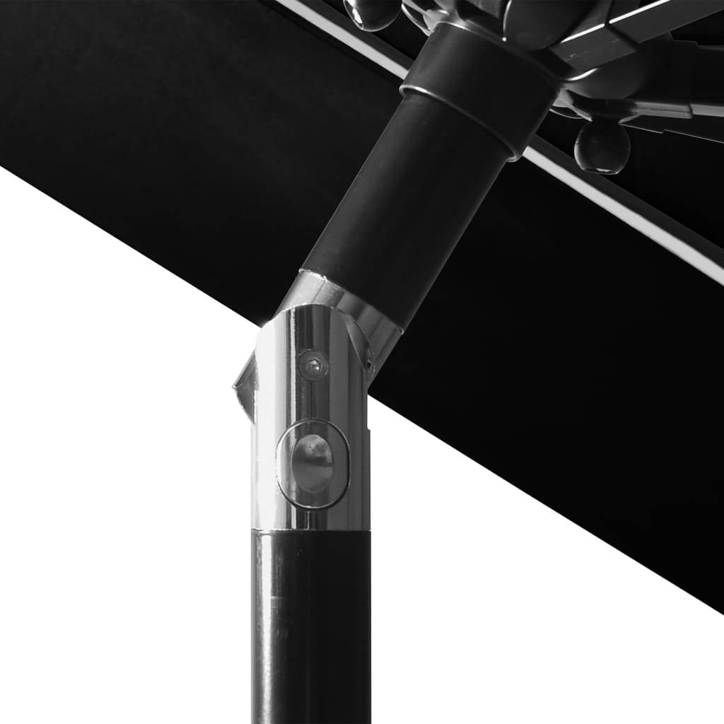 Helloshop26 - Parasol à 3 niveaux avec mât en aluminium 3 m noir - Imagen 6