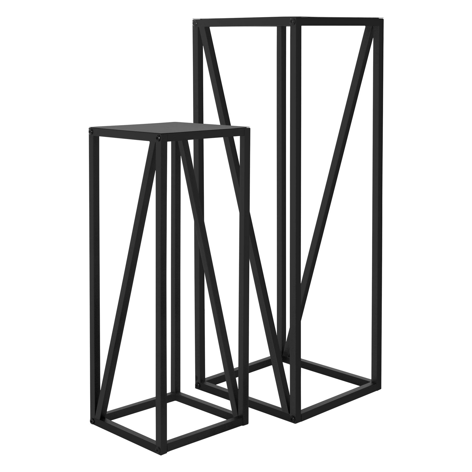 Ml-Design - 2x Support de plantes noir en acier h: 57,4 et 73,5 cm porte-pot de fleurs déco - Imagen 8