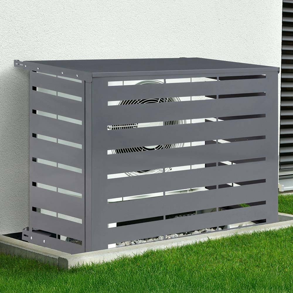 Terre Jardin - Cache climatiseur extérieur Clim Guard acier galvanisé gris - TERRE JARDIN - Image 2