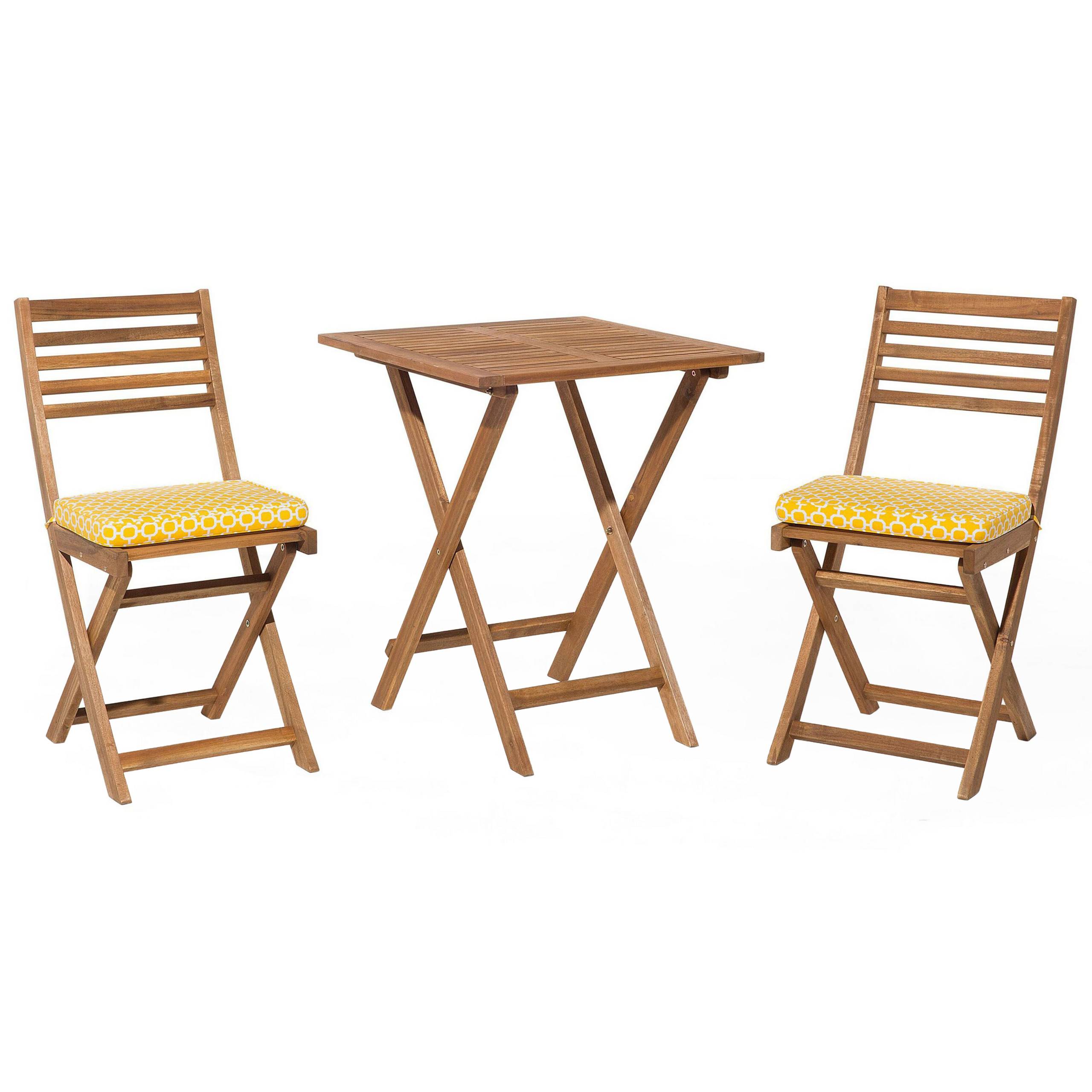 Beliani - Set de bistrot, 2 Personnes Acacia Jaune FIJI - 60x60x75- Beliani - Imagen 2