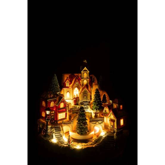 J-Line - Village de Noël "Train" 28cm Multicolore - Image 5