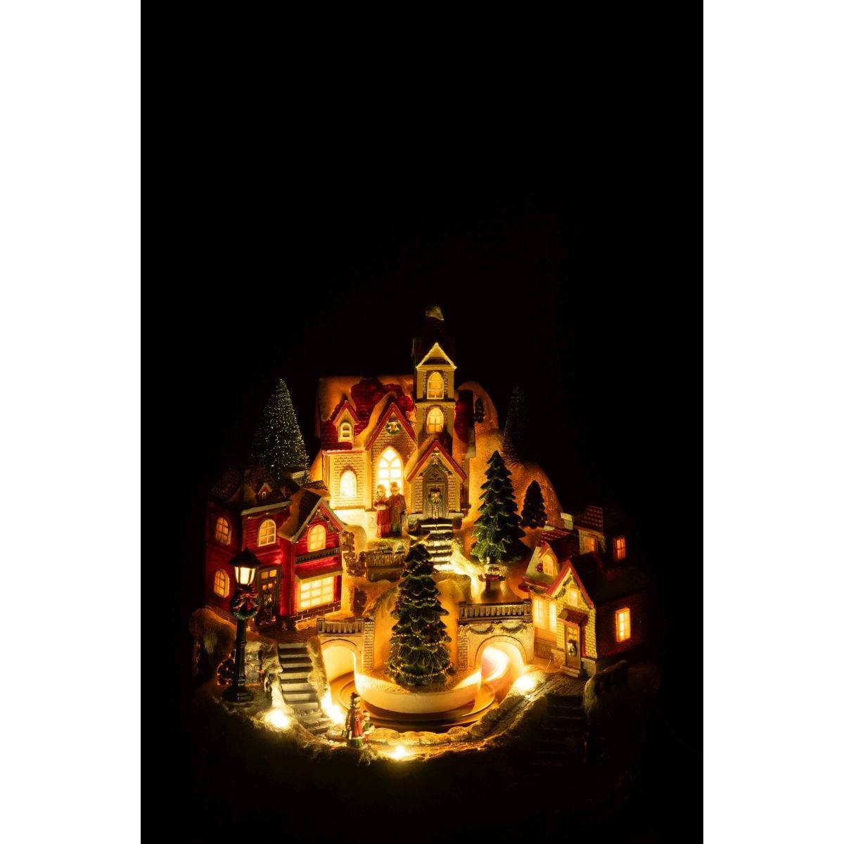 J-Line - Village de Noël "Train" 28cm Multicolore - Image 5