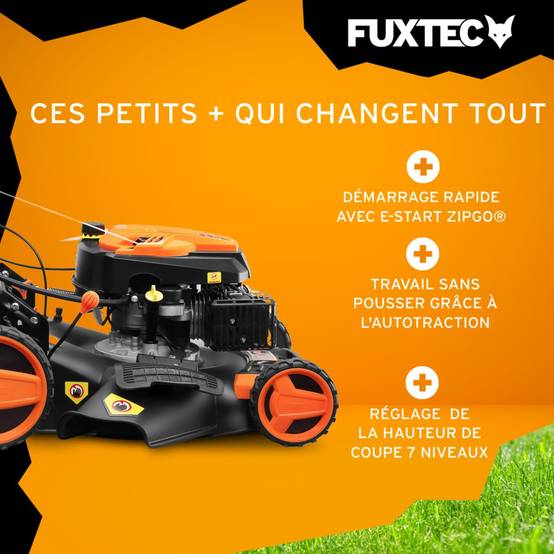 FUXTEC - Tondeuse à gazon thermique autotractée 196 cm³, largeur de coupe 51 cm, bac 60 L, démarrage électrique FX-RM5196ES - Fuxtec - Image 4
