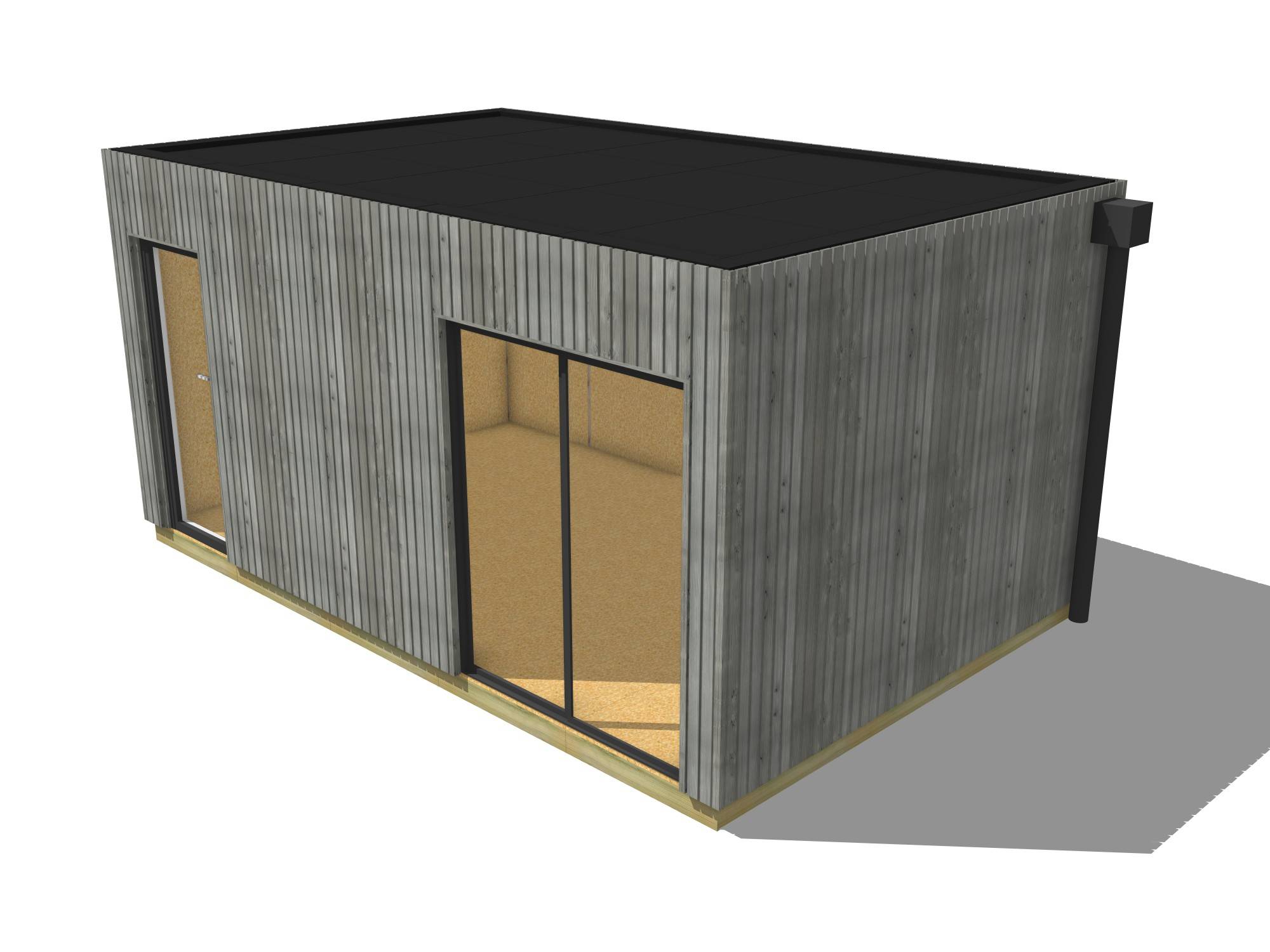 Sans Marque - Annexe de jardin sans permis en bois 5,5 x 3,5 x 2,7 m avec plancher isolé - Imagen 2