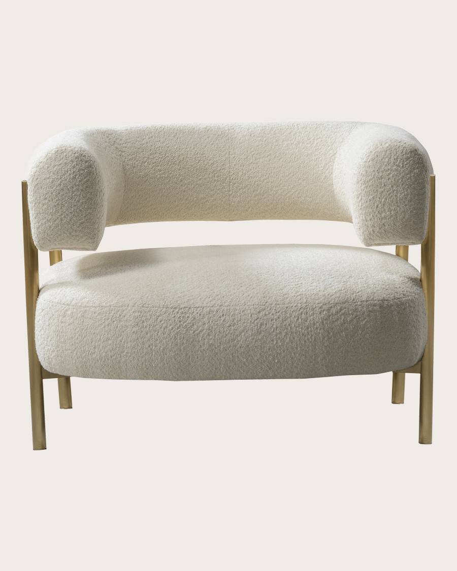 Mexi - Fauteuil en tissu et métal doré - UNIQKA - Imagen 1