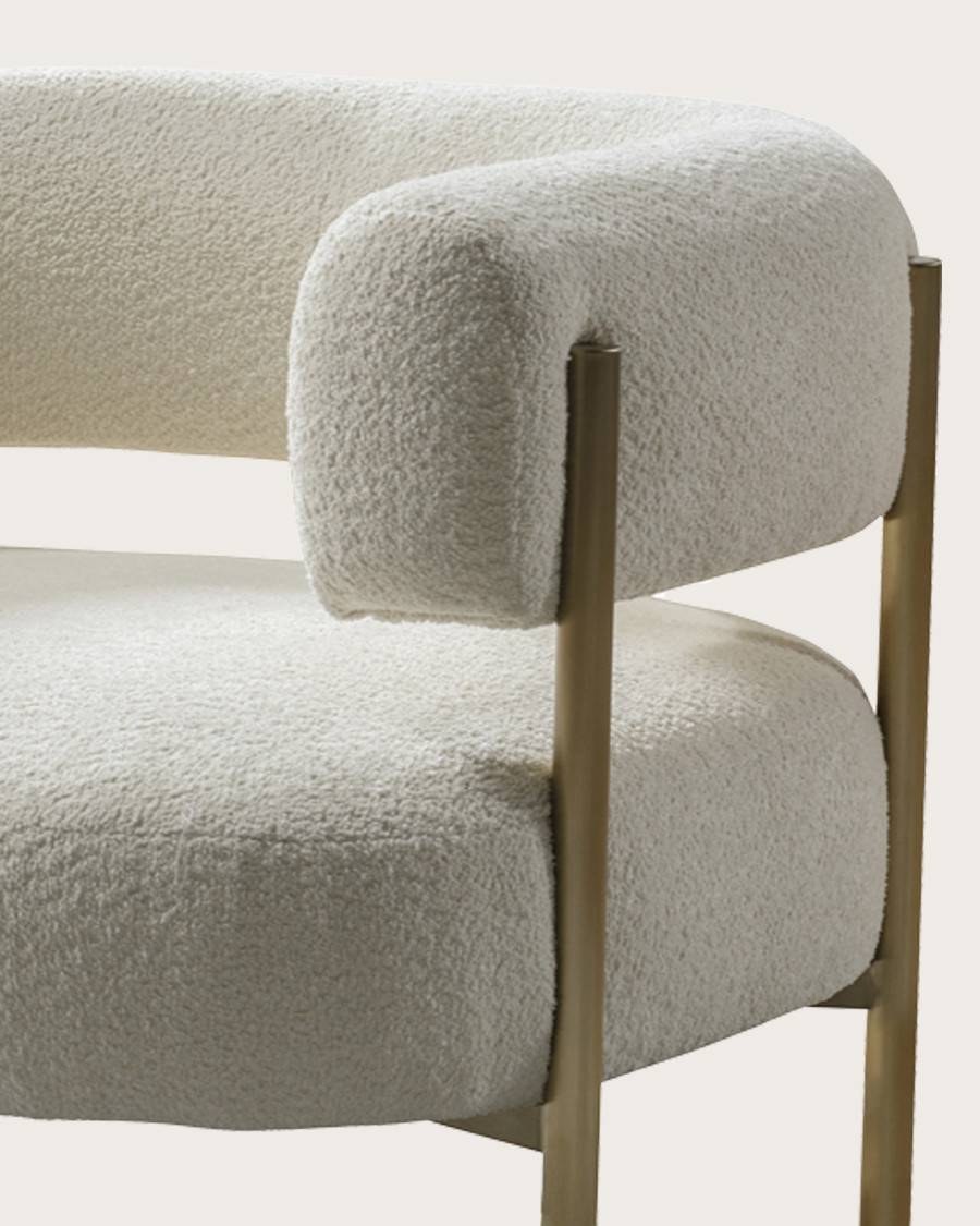 Mexi - Fauteuil en tissu et métal doré - UNIQKA - Imagen 4