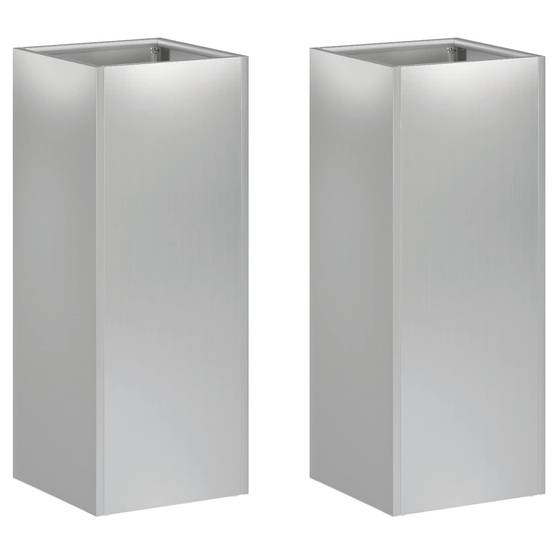 Vidaxl - Cache-pot de jardin 2 pc Argenté 20 x 20 x 40 cm vidaXL 8005299 - Image 2