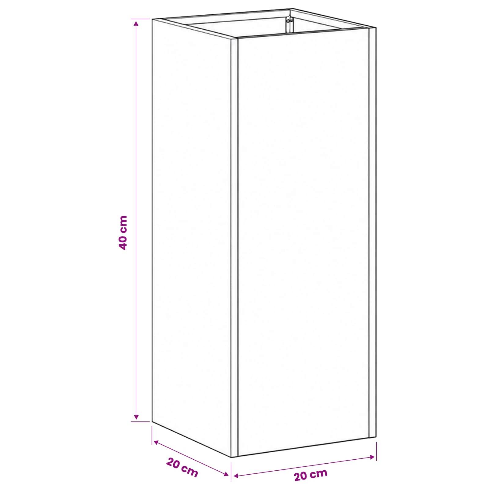 Vidaxl - Cache-pot de jardin 2 pc Argenté 20 x 20 x 40 cm vidaXL 8005299 - Image 3