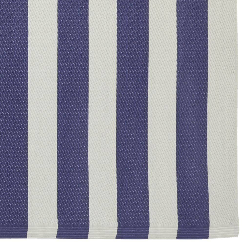 Aubry Gaspard - Tapis d'extérieur en polypropylène 120 x 180 cm Rayures - Bleu Aubry Gaspard - Imagen 3