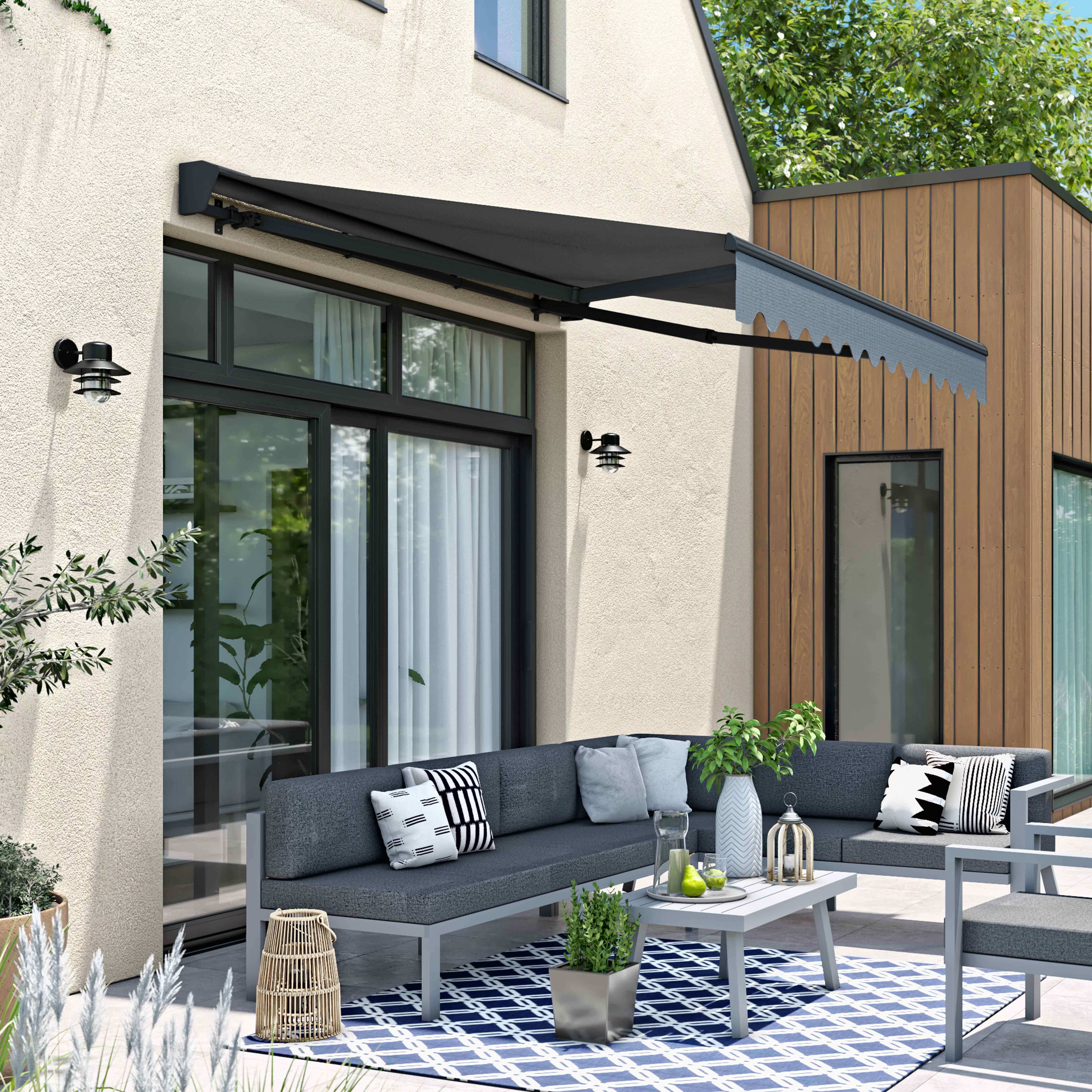 Oviala - Store banne semi-intgral 2,5x2m en aluminium gris Brehat - Oviala - Imagen 2