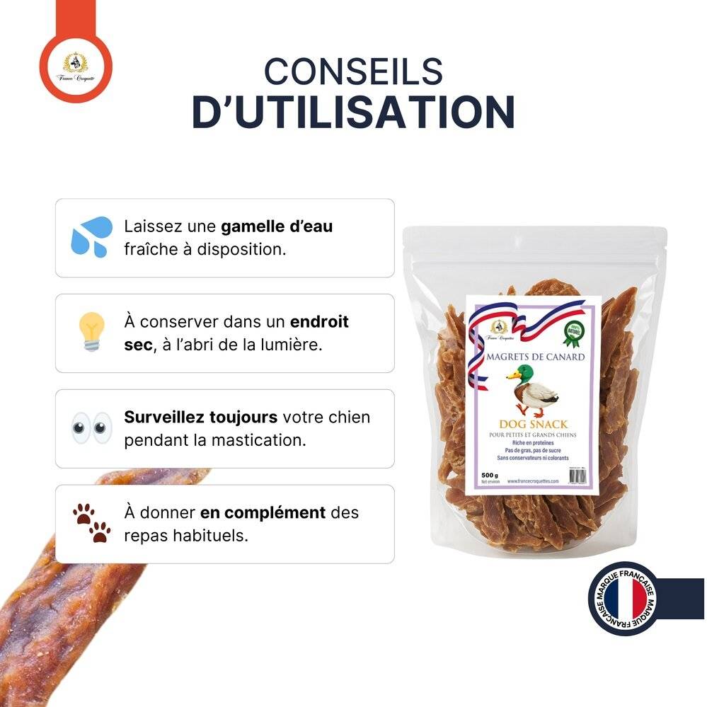 France Croquettes - magrets de canard friandise pour chien - 500gr - france croquettes - Imagen 4
