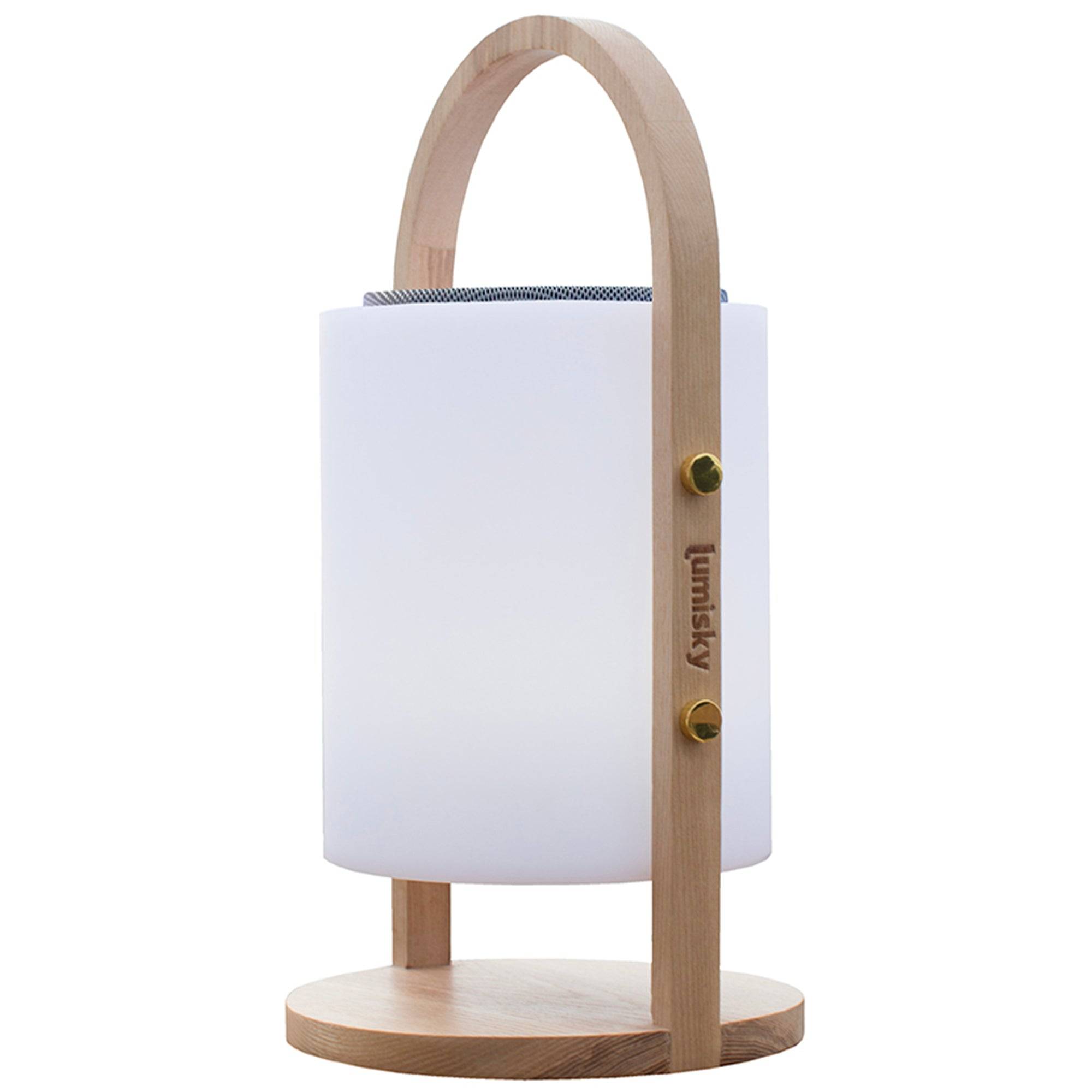 Lumisky - Lampe enceinte bluetooth multicolore WOODY PLAY H37cm - Imagen 1