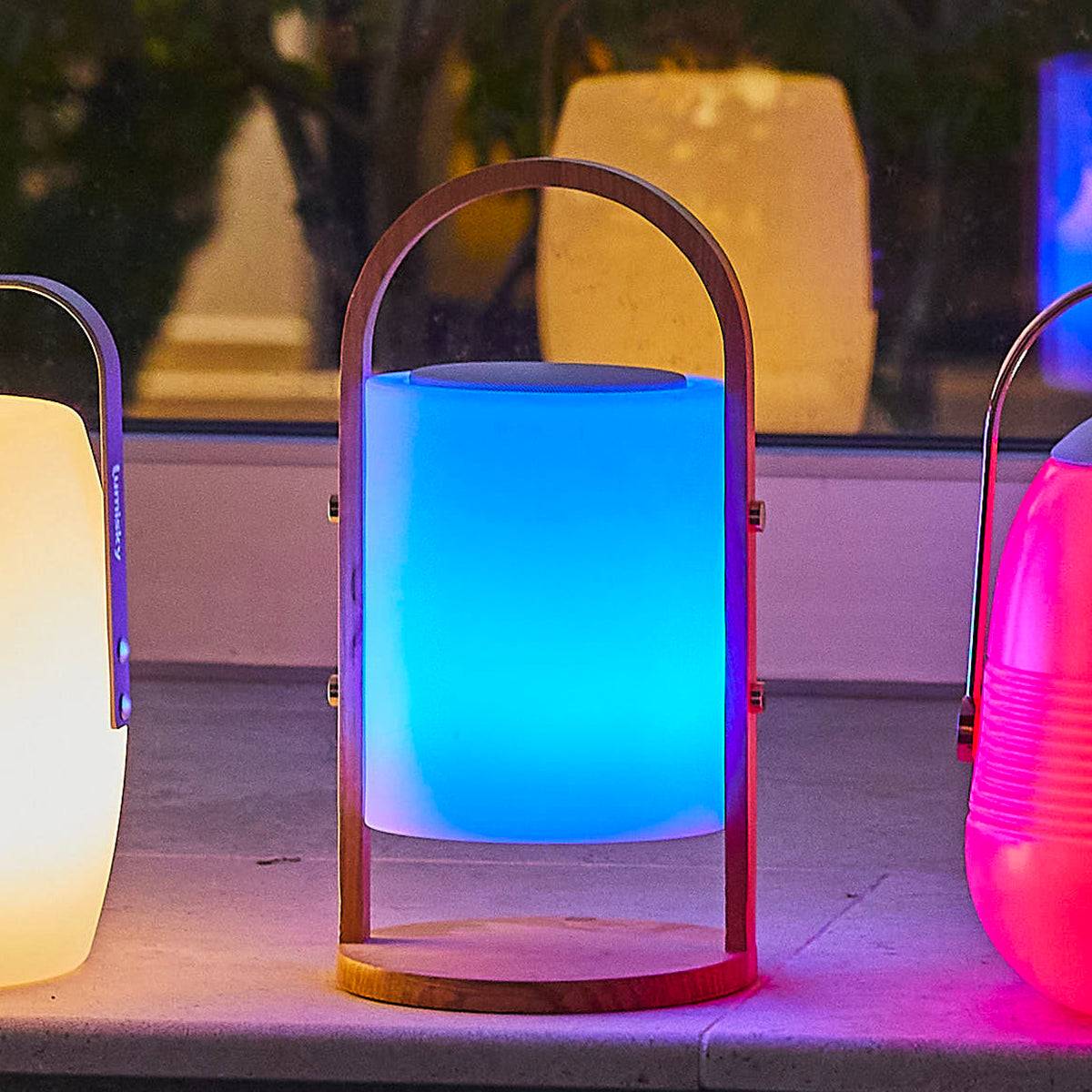 Lumisky - Lampe enceinte bluetooth multicolore WOODY PLAY H37cm - Imagen 3