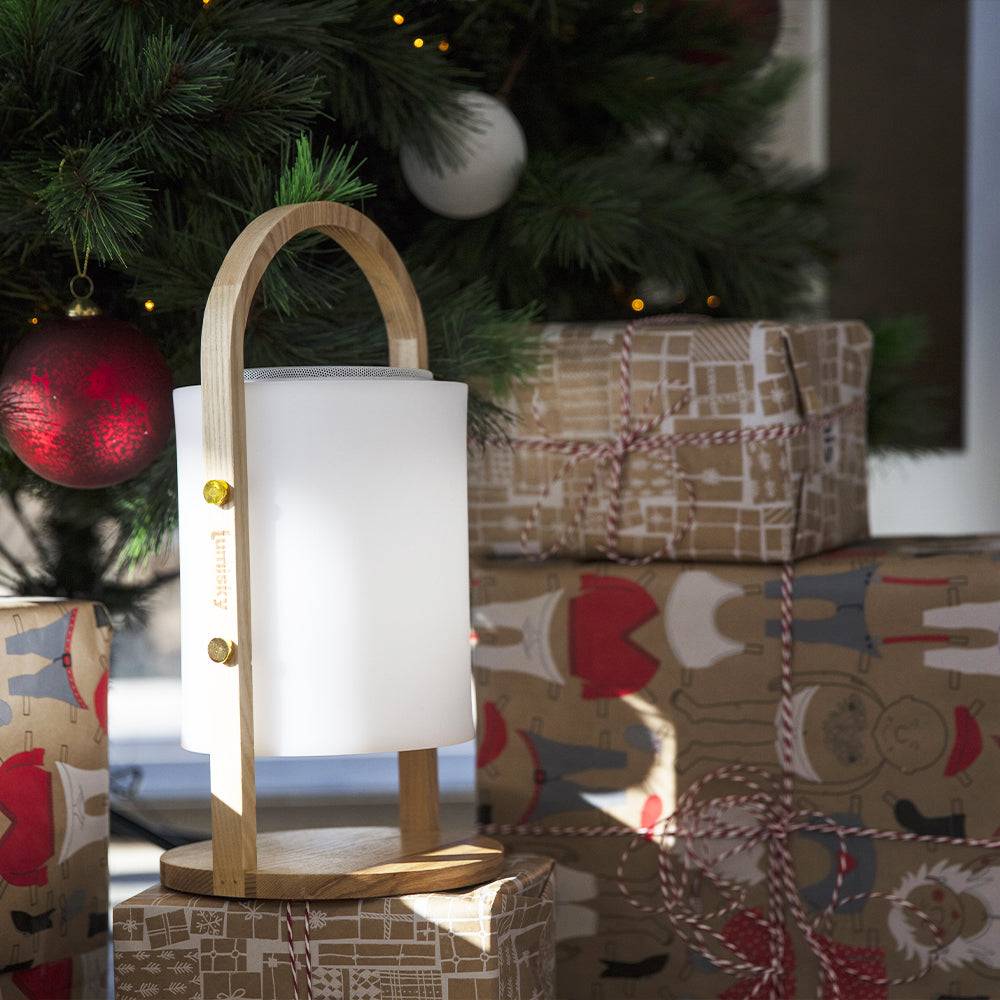 Lumisky - Lampe enceinte bluetooth multicolore WOODY PLAY H37cm - Imagen 5
