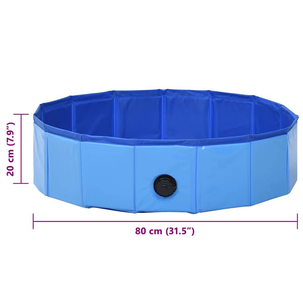 Vidaxl - Piscine pliable pour chiens Bleu 80x20 cm PVC vidaXL 170825 - Imagen 3