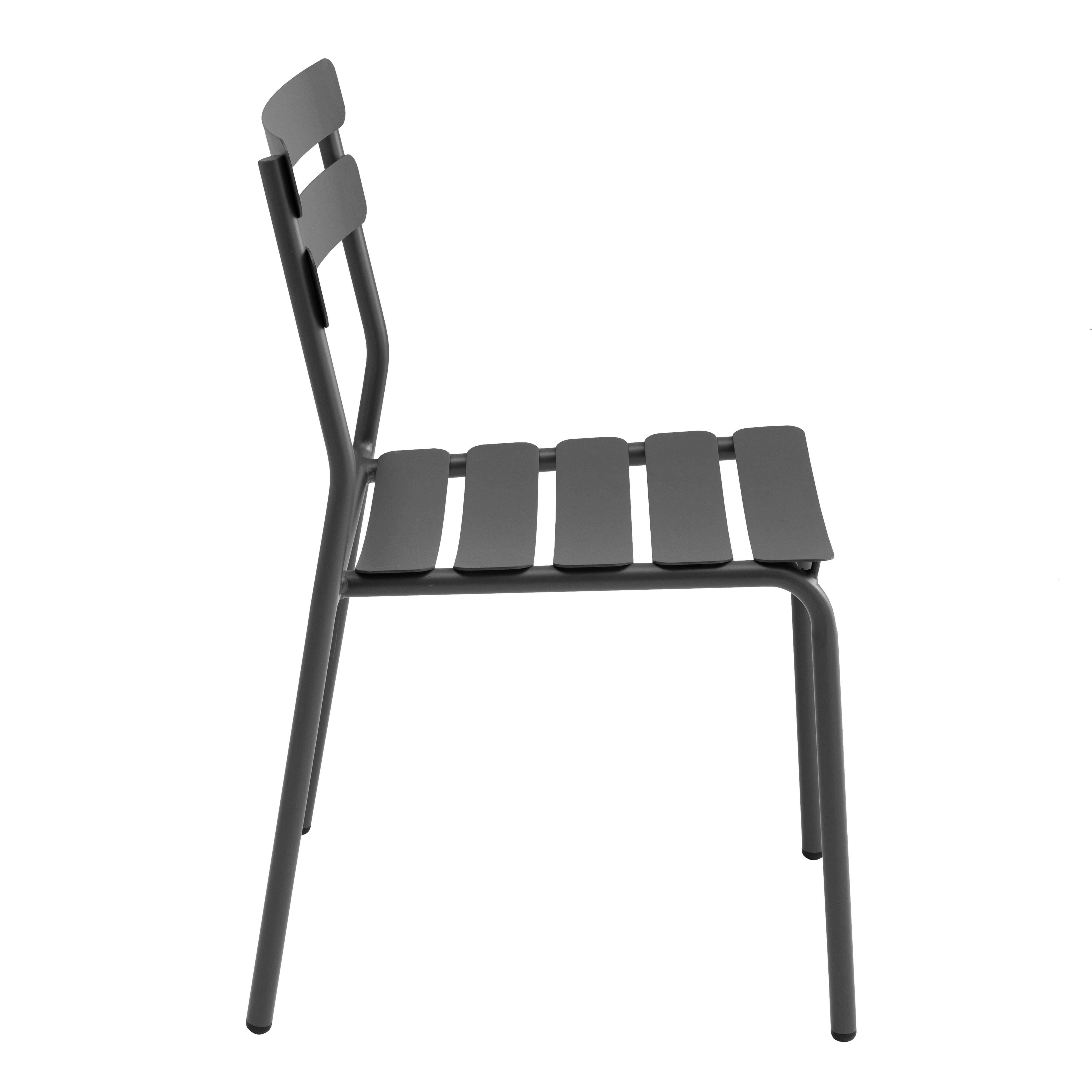 Oviala - Chaise de terrasse en aluminium noire Almada - Oviala - Imagen 5