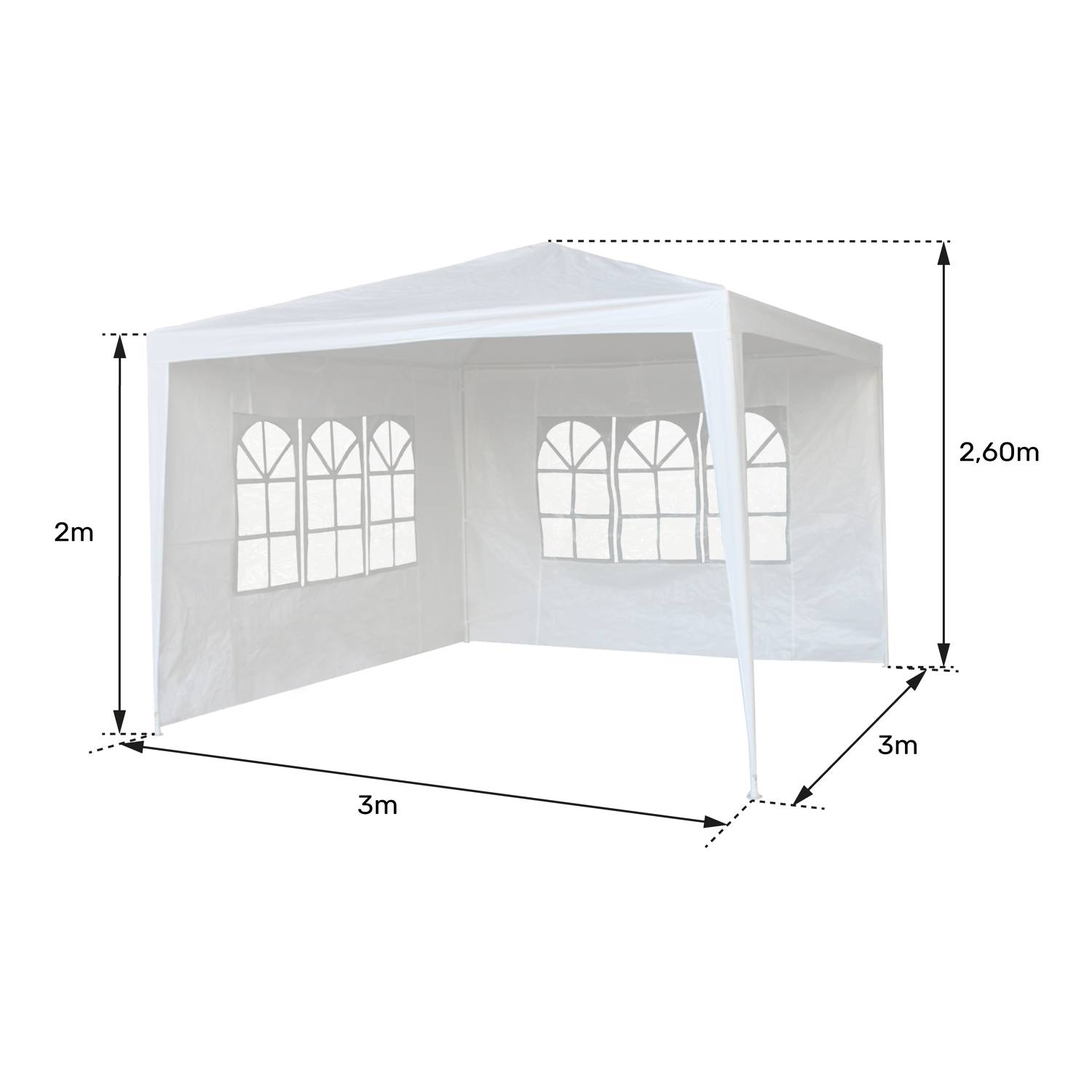 Happy Garden - Tente de réception 3 × 3m TRAMONTANE - HAPPY GARDEN - Imagen 5