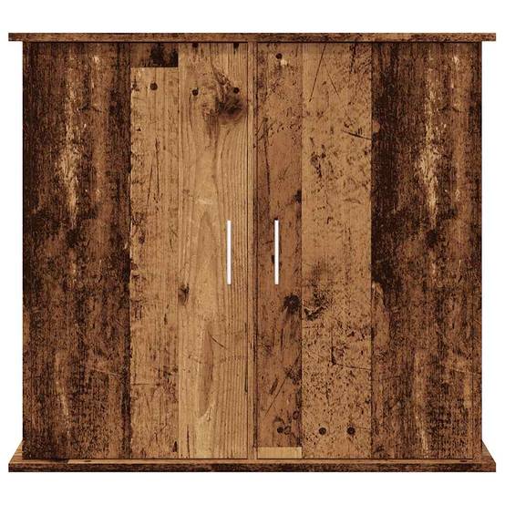 Meuble Aquarium Bois avec Portes de Rangement 81x36x73 cm Style Vieux Bois - ComfortXL Outdoor Living - Image 4