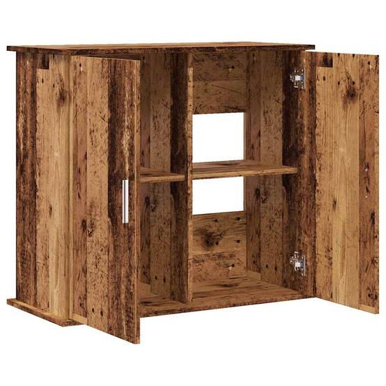Meuble Aquarium Bois avec Portes de Rangement 81x36x73 cm Style Vieux Bois - ComfortXL Outdoor Living - Image 7