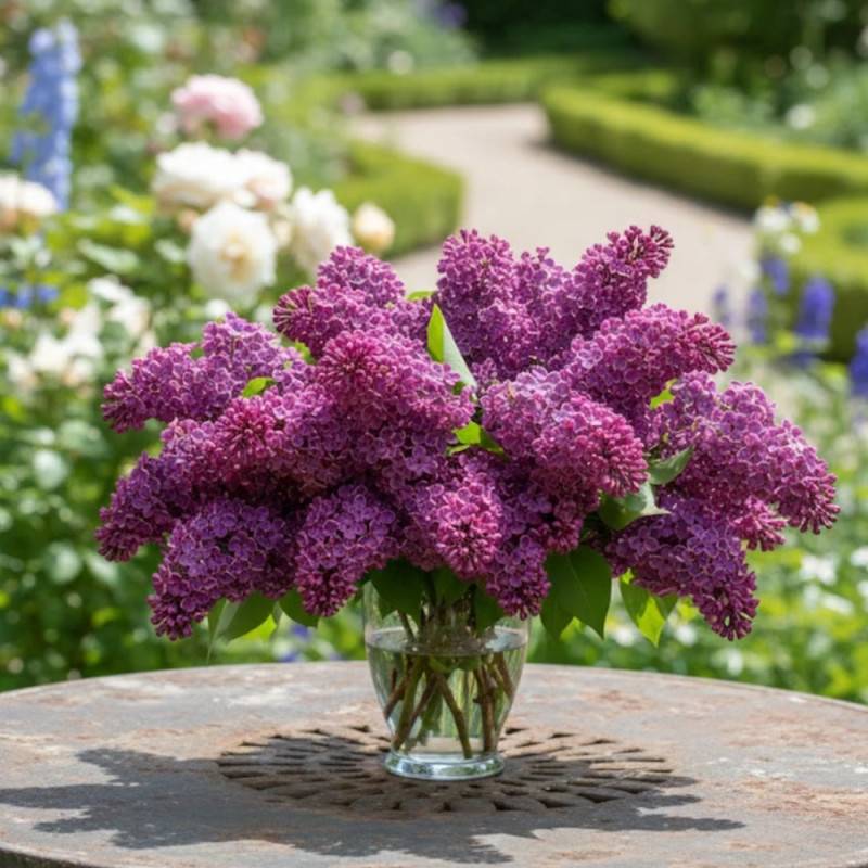 Lilas commun Souvenir de Louis Spaëth, Syringa à fleurs Violette - feuillage Caduc - Pot de 5L - 40/60 cm-  hauteur à maturité De 2,50 m à 3,00 m - Image 6