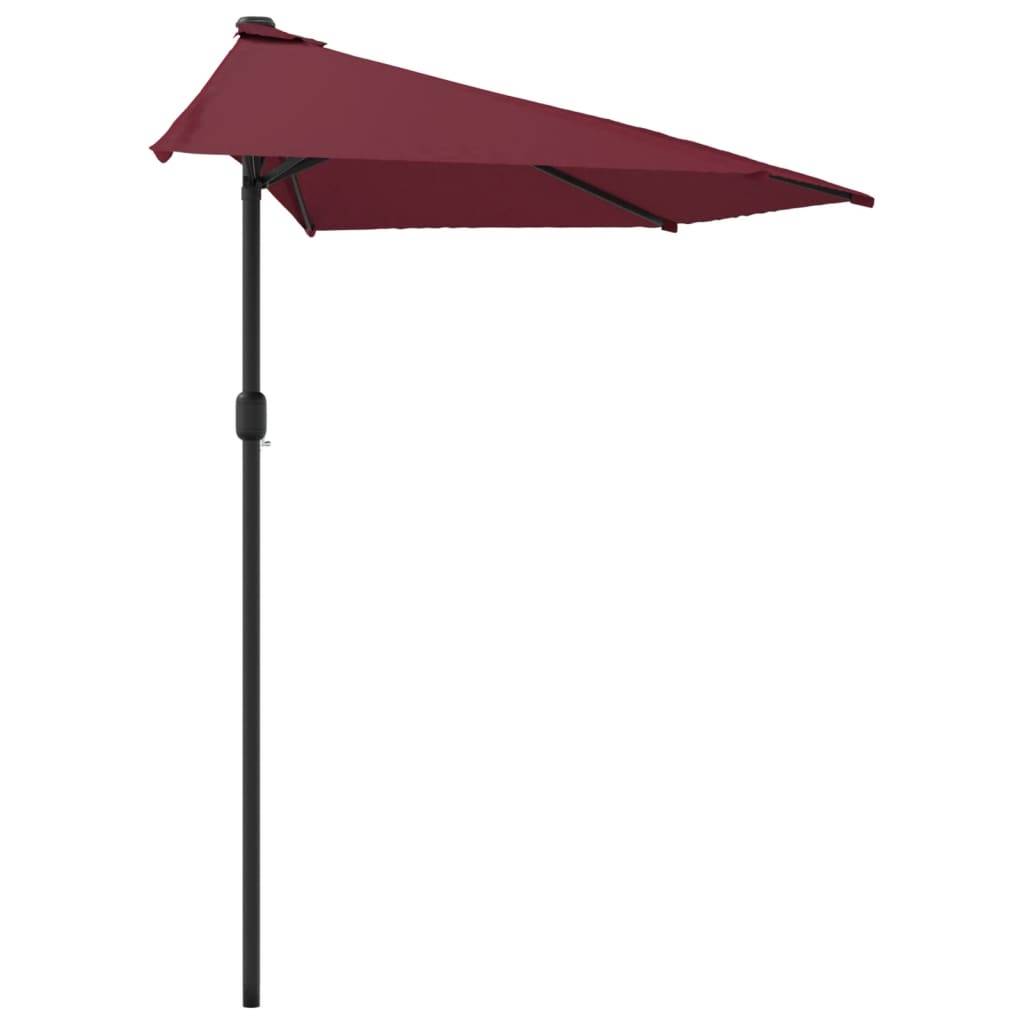 Helloshop26 - Parasol de balcon mât en aluminium 300 x 150 x 253 cm demi bordeaux - Imagen 3