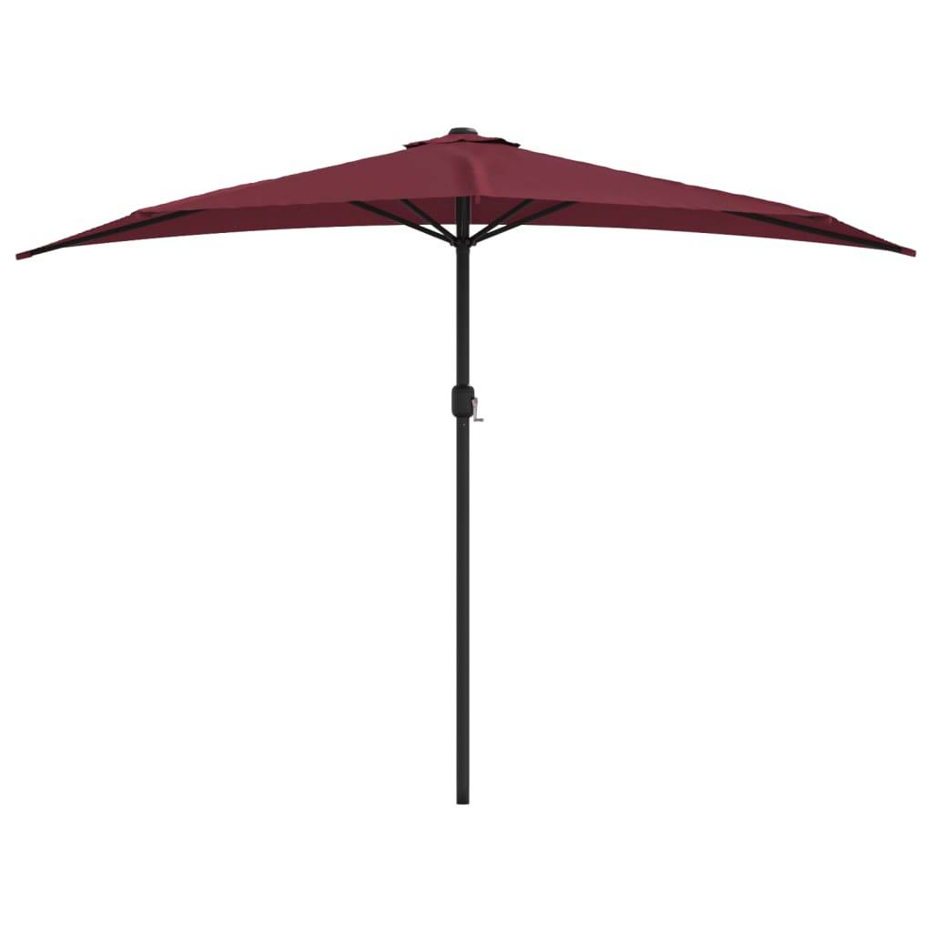 Helloshop26 - Parasol de balcon mât en aluminium 300 x 150 x 253 cm demi bordeaux - Imagen 1