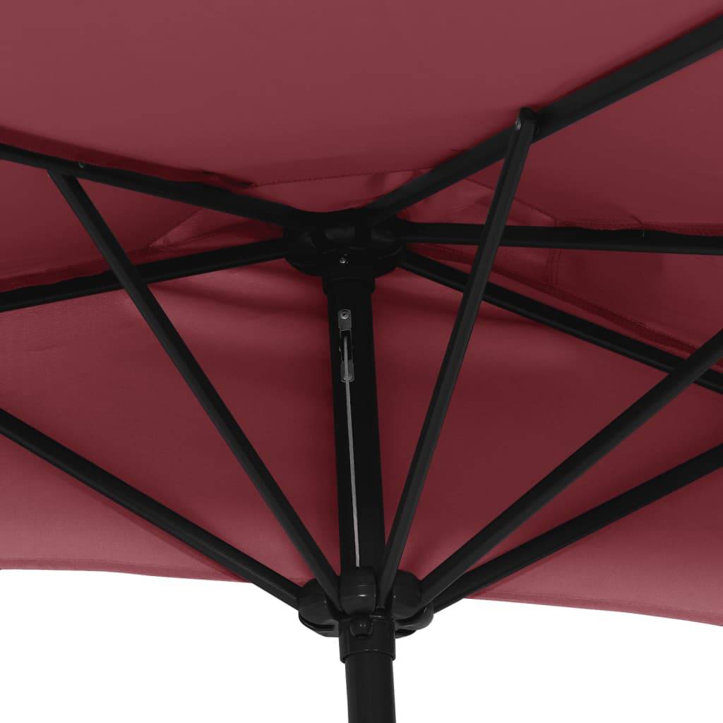 Helloshop26 - Parasol de balcon mât en aluminium 300 x 150 x 253 cm demi bordeaux - Imagen 5